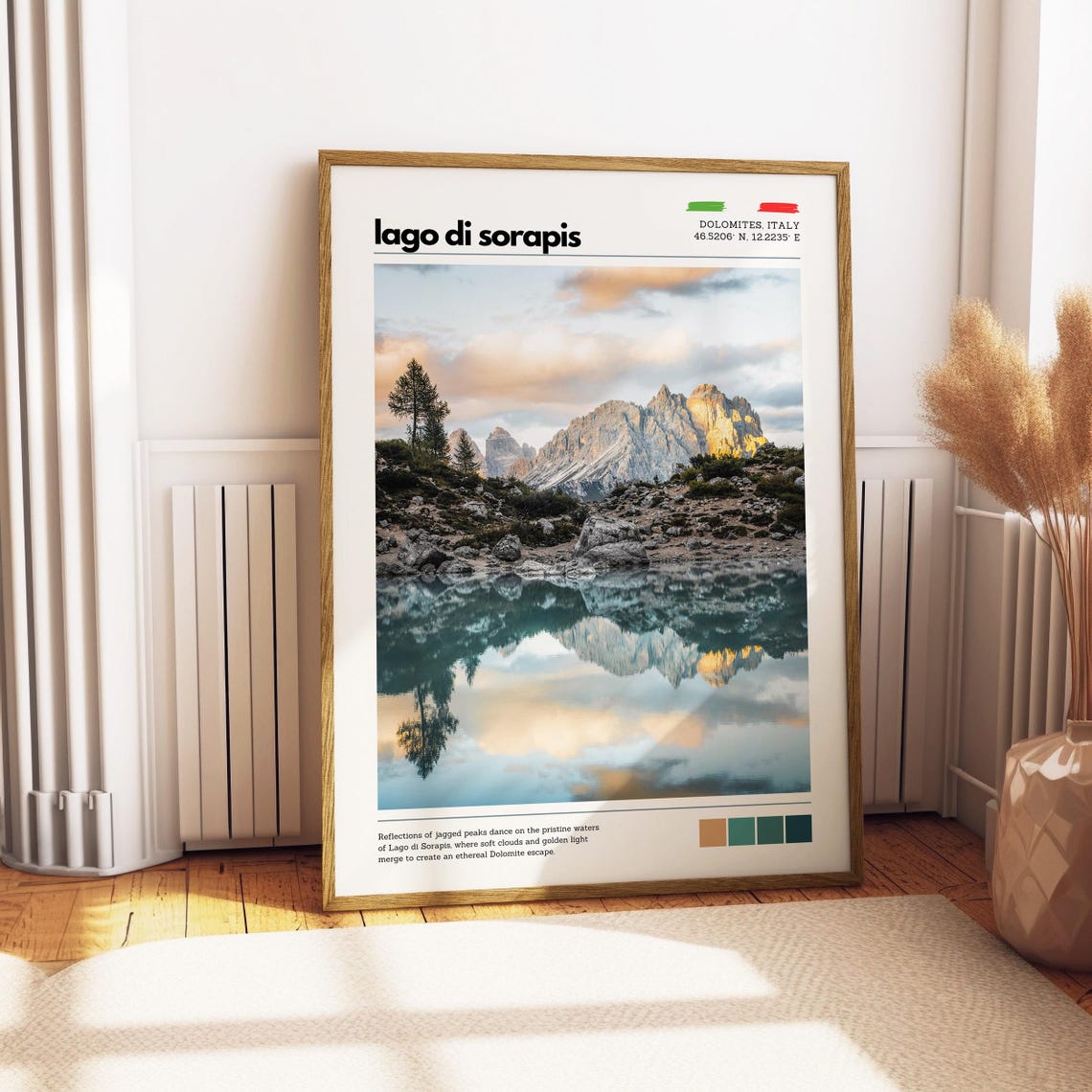 Lago Di Sorapis Dolomites Italy Alpine Lake Reflection Poster - Image 4
