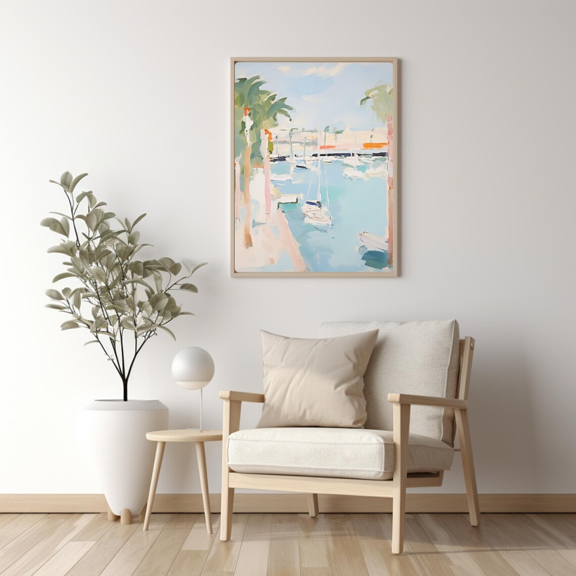 Palma Mallorca Harbor, Abstract Watercolor Art Print - Image 3