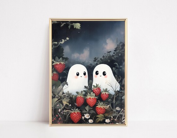 Cute Ghost Couple, Strawberry Field Halloween Decor