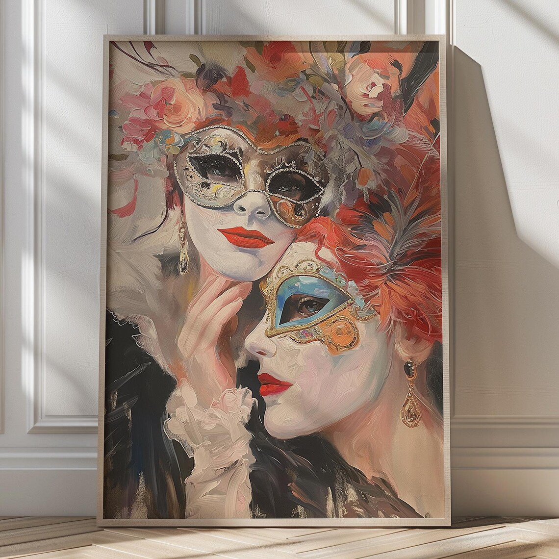 Venetian Carnival Masks Baroque Oil Painting Masquerade Poster