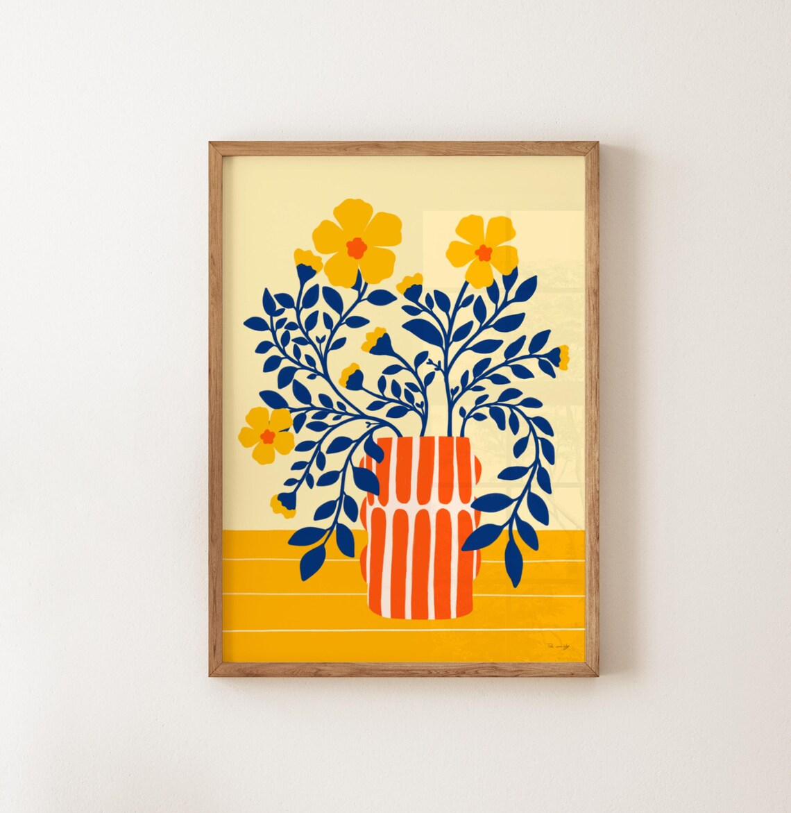 Blumen In Vase Art Print, Kitchen Wall Decor