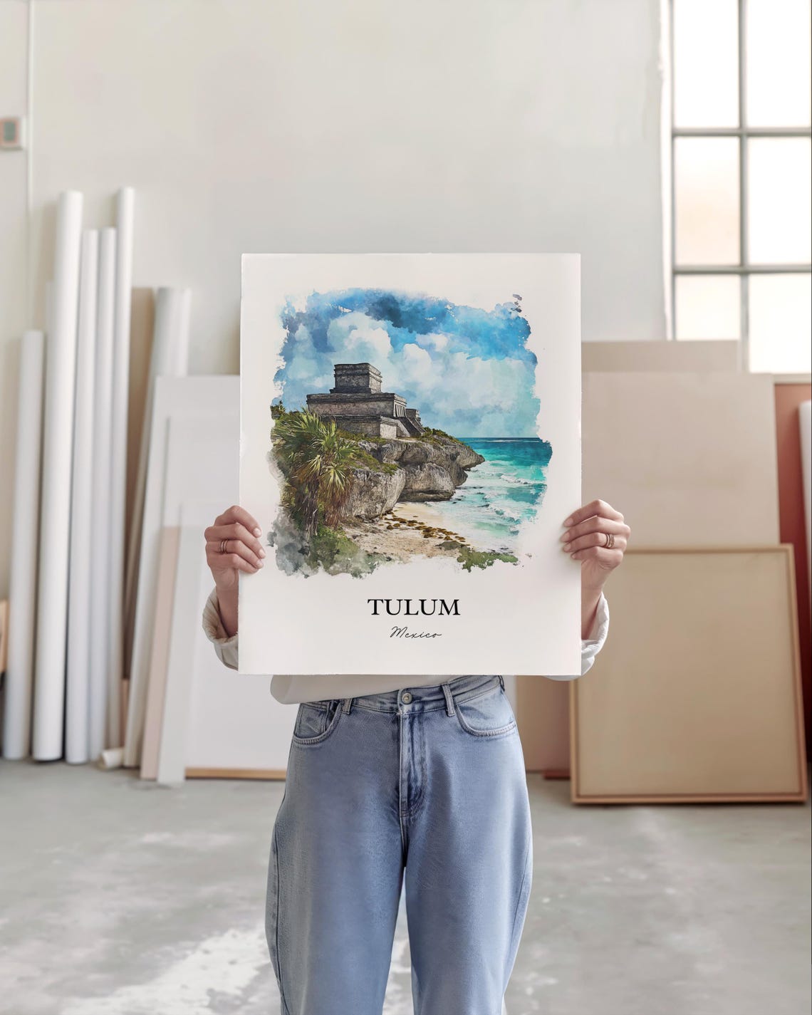Tulum Wall Art Mx Print Watercolor Mexico Gift Travel Poster Housewarming - Image 3