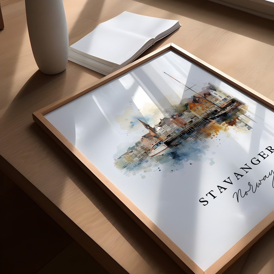 Stavanger Norway Travel Poster, Custom Text - Image 5
