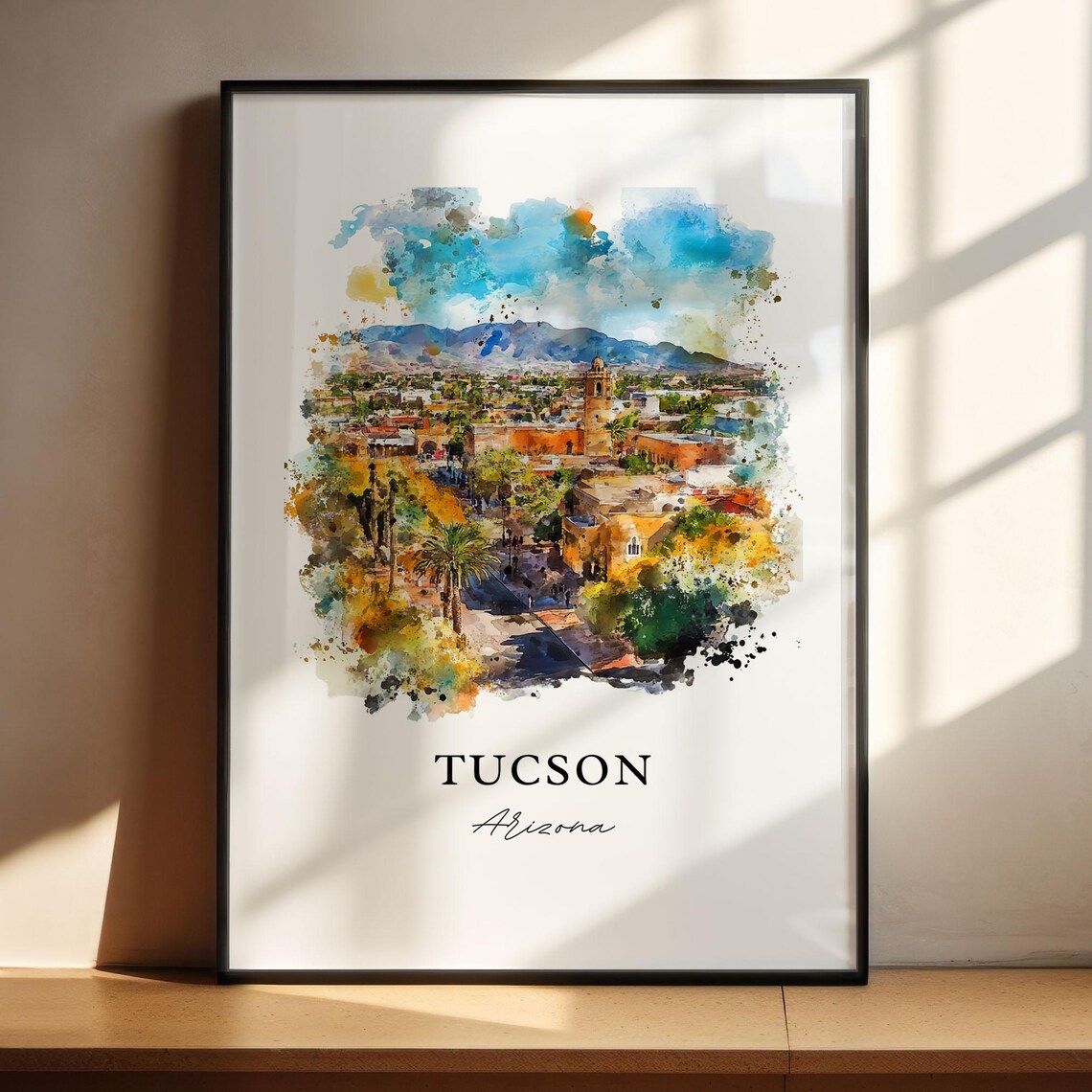 Tucson, AZ Watercolor Travel Poster, Pima County - Image 2
