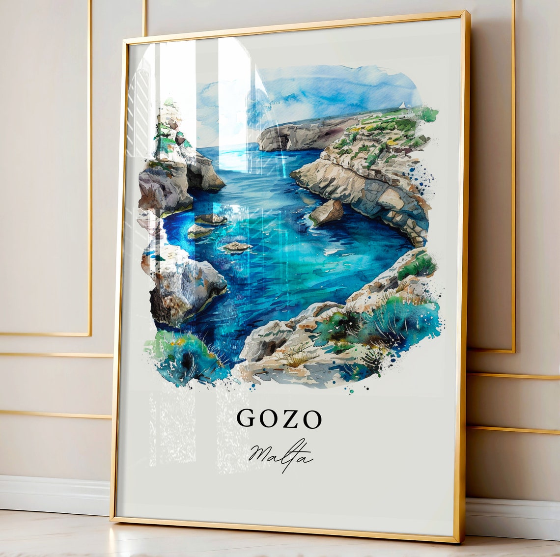 Gozo Malta Travel Poster, Housewarming Art Print - Image 4