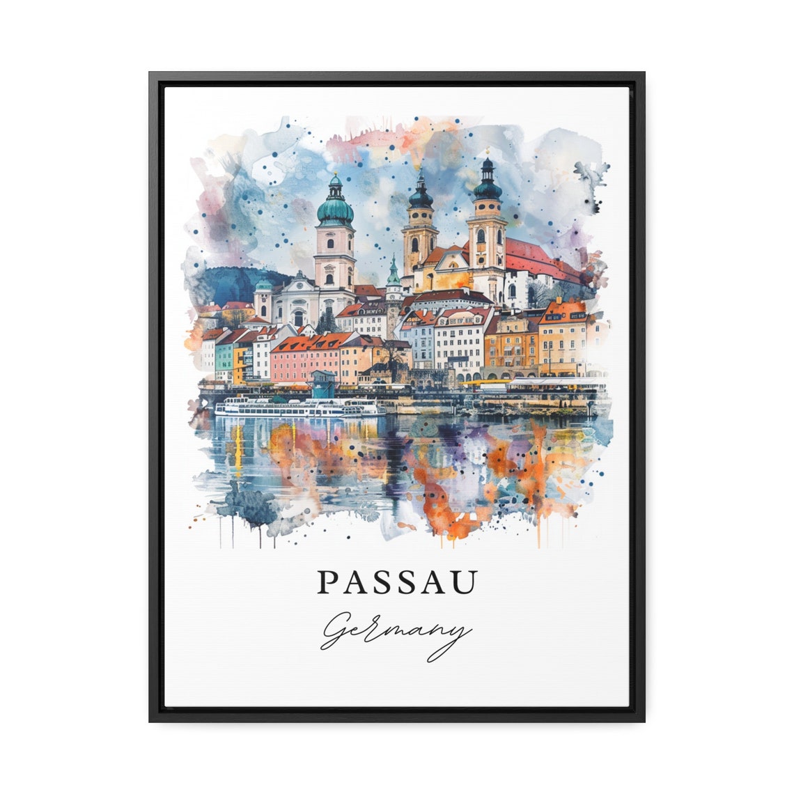 Passau Germany Travel Poster, Housewarming Gift - Image 3