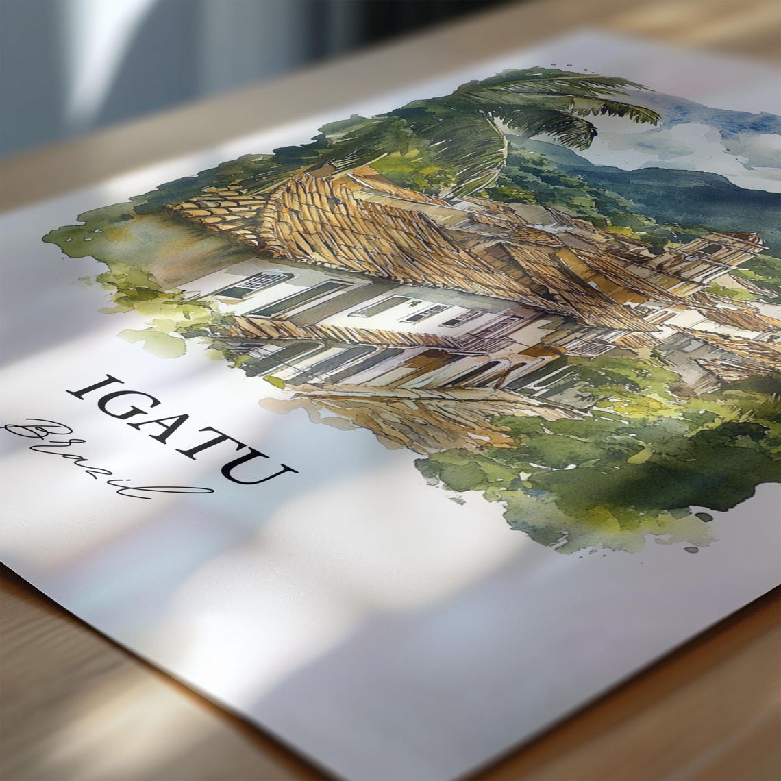 Igatu Brazil Wall Art Ruins Print Watercolor Gift Travel Poster Housewarming - Image 6