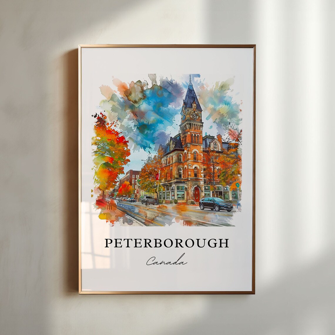 Peterborough Ontario Watercolor Travel Poster