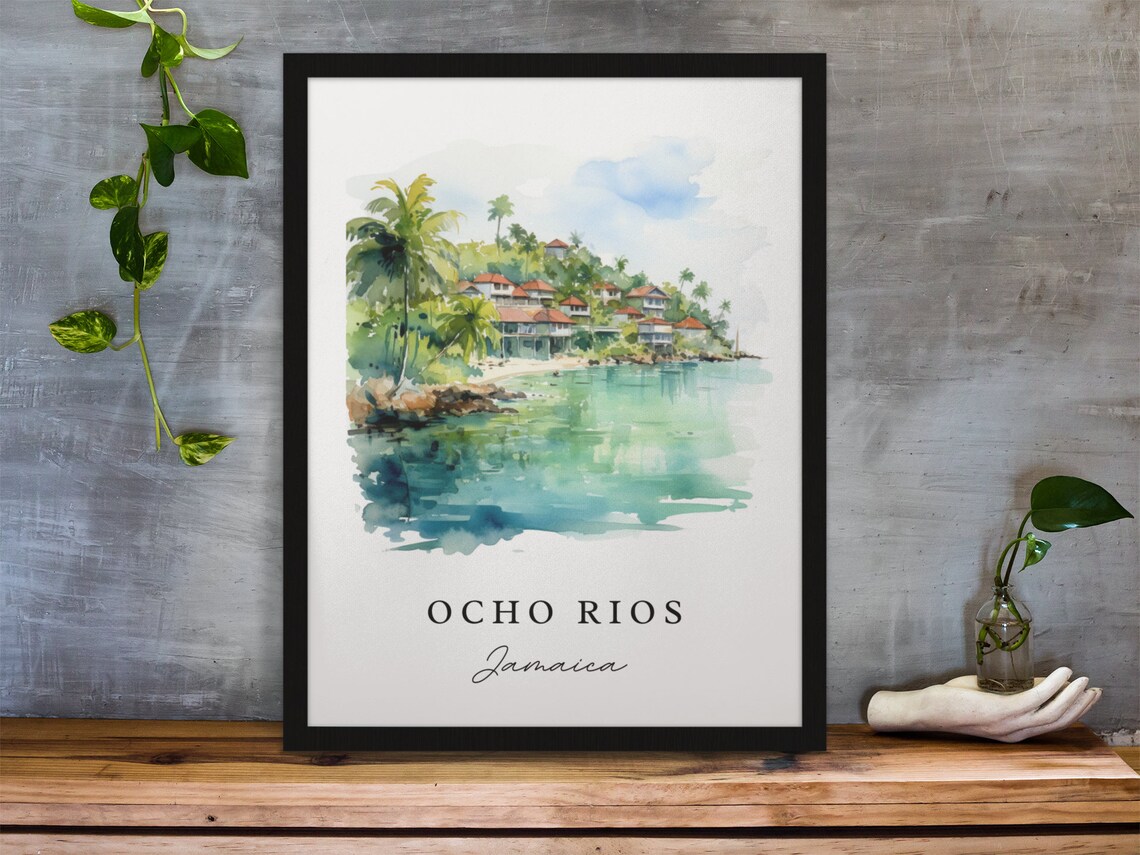 Ocho Rios Traditional Travel Art Jamaica Travel Poster