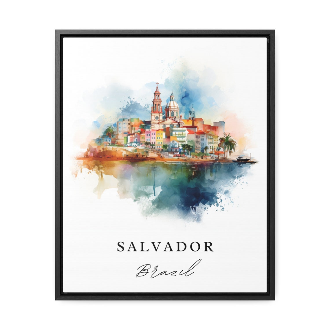 Salvador Brazil Wall Art Poster Brasilia Wedding Gift Birthday Present Custom Text Personalized - Image 3