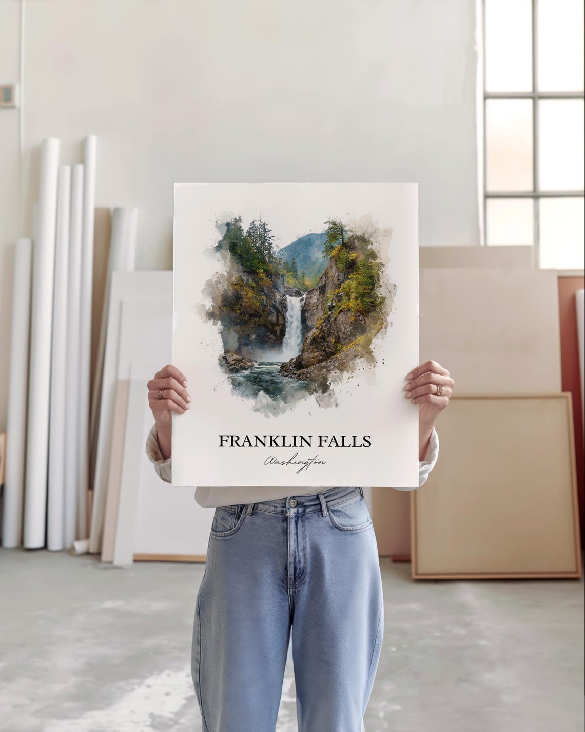 Franklin Falls Washington Pine Valley Waterfall Nature Poster - Image 4