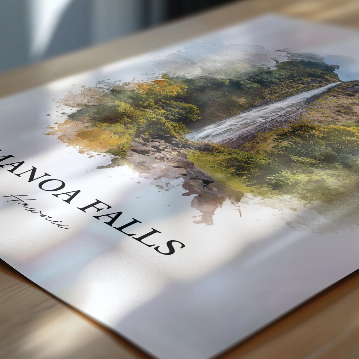 Manoa Falls Hawaii Lush Tropical Rainforest Waterfall Art Poster - Image 6