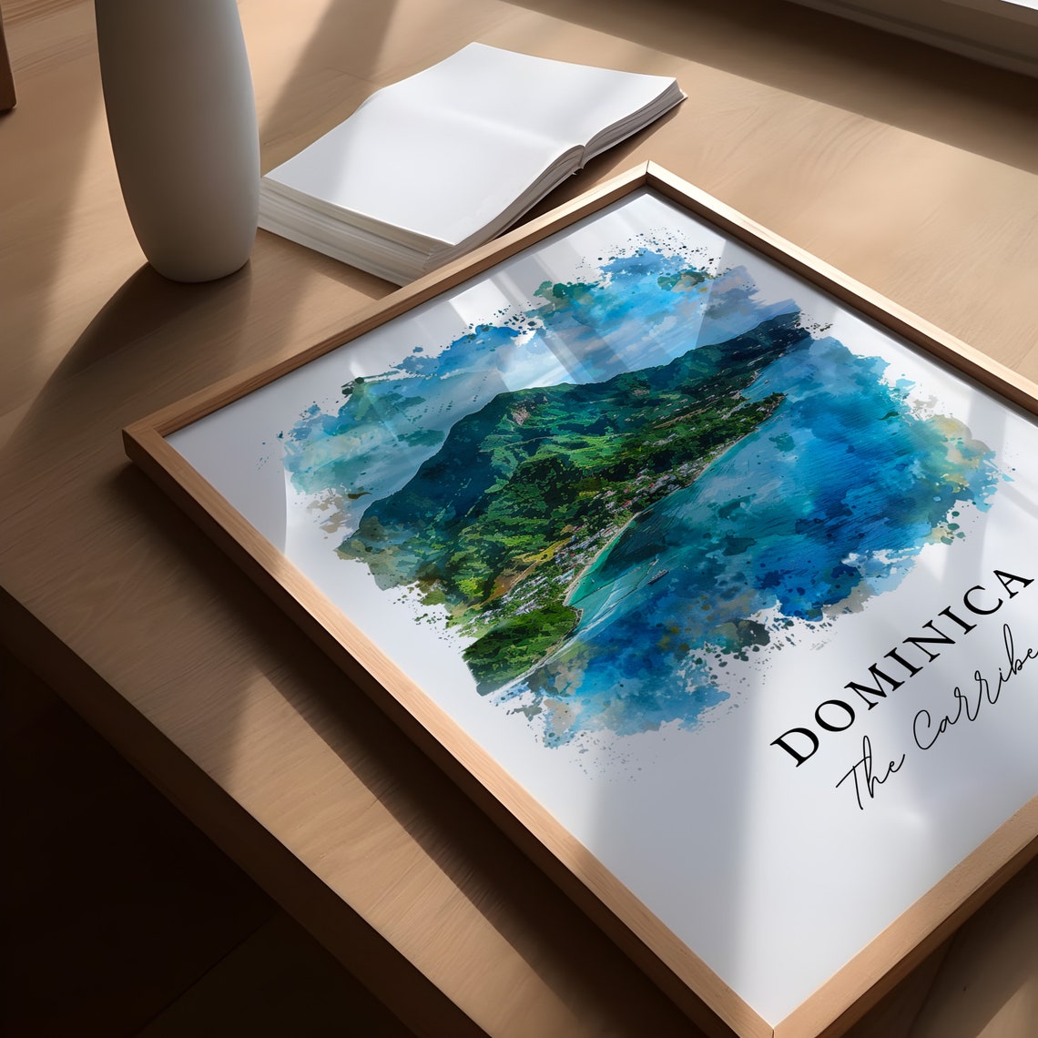 Dominica Island Watercolor Travel Poster, Caribbean - Image 5