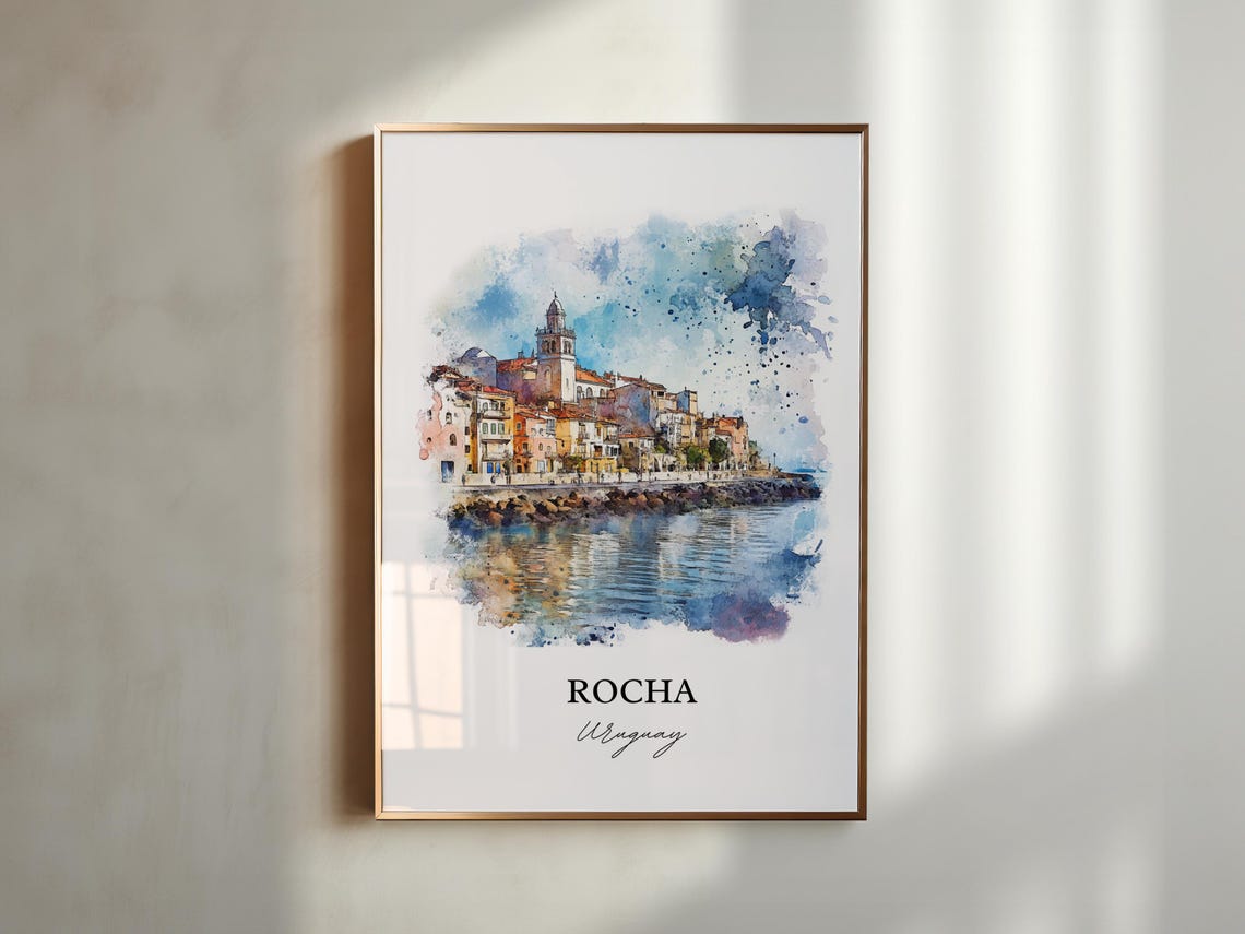 Rocha Uruguay Wall Art Print Watercolor Gift Travel Poster Housewarming - Image 3