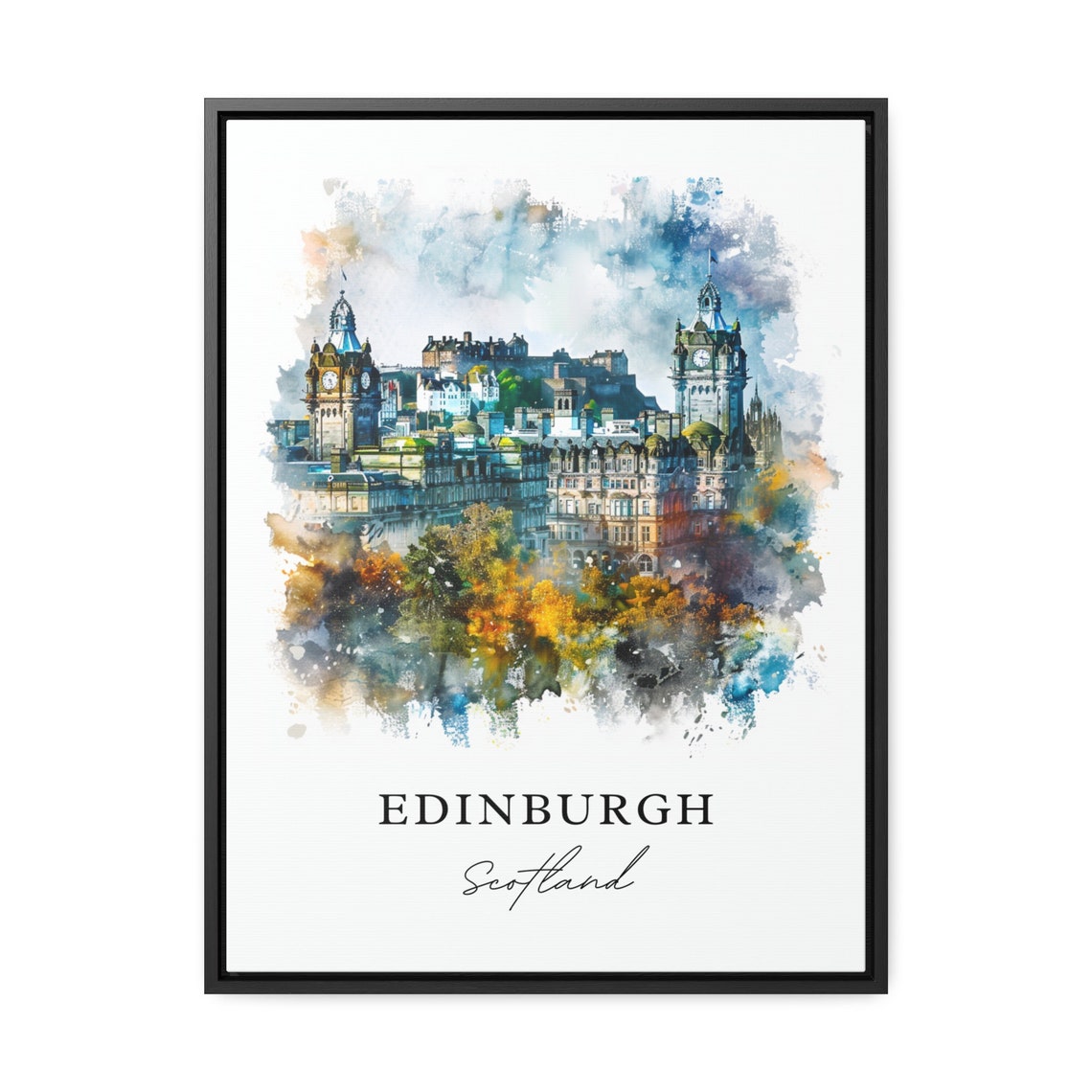 Edinburgh Watercolor Travel Poster, Scotland Wall Art - Image 3