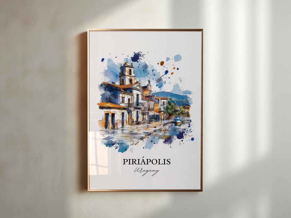 Piripolis Wall Art Uruguay Print Watercolor Gift Travel Poster Housewarming - Image 6