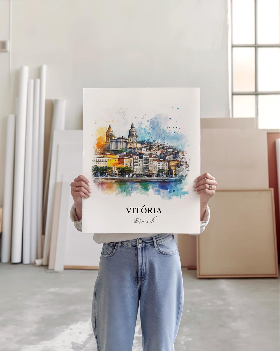 Vitria Brazil Wall Art Esprito Santo Print Watercolor Gift Travel Poster Housewarming - Image 5