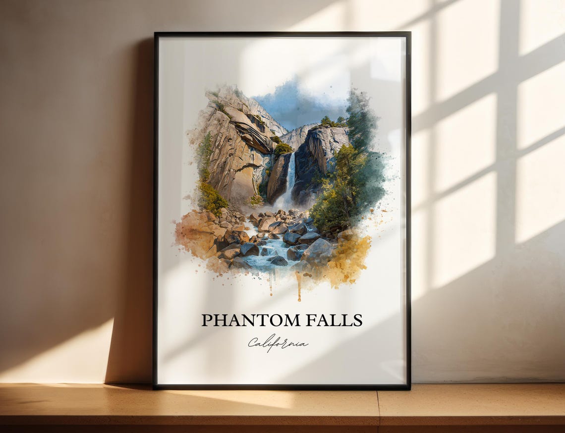 Scenic Phantom Falls Oroville California Granite Waterfall Poster