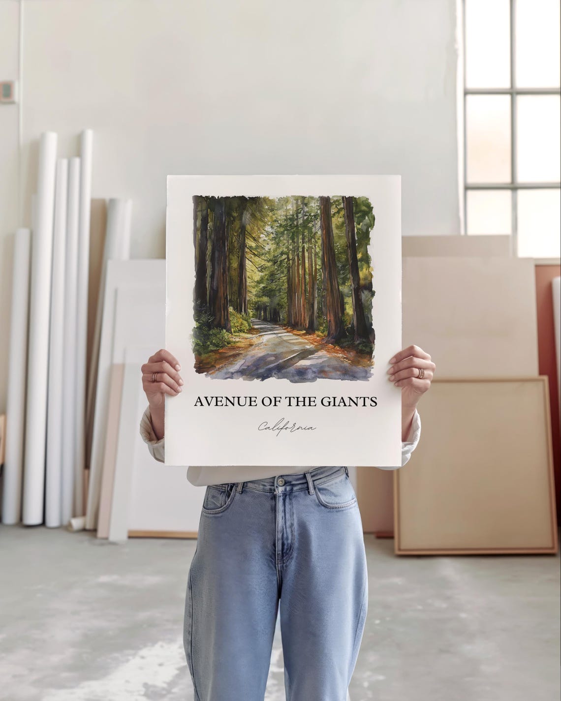 Avenue of the Giants California Redwood Forest Road Travel Poster - Image 4