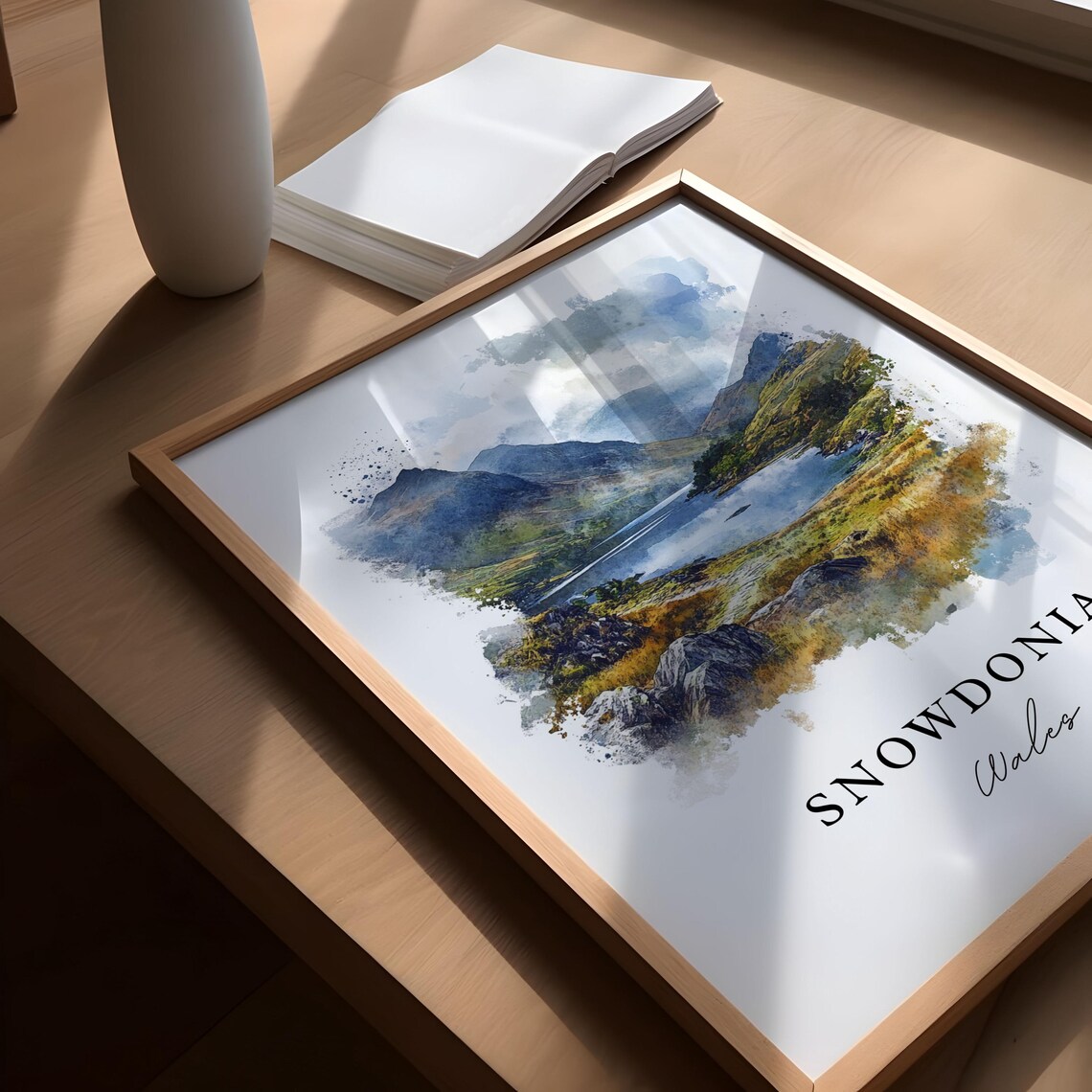 Snowdonia Wales Mountain Lake Watercolor National Park Poster - Image 5