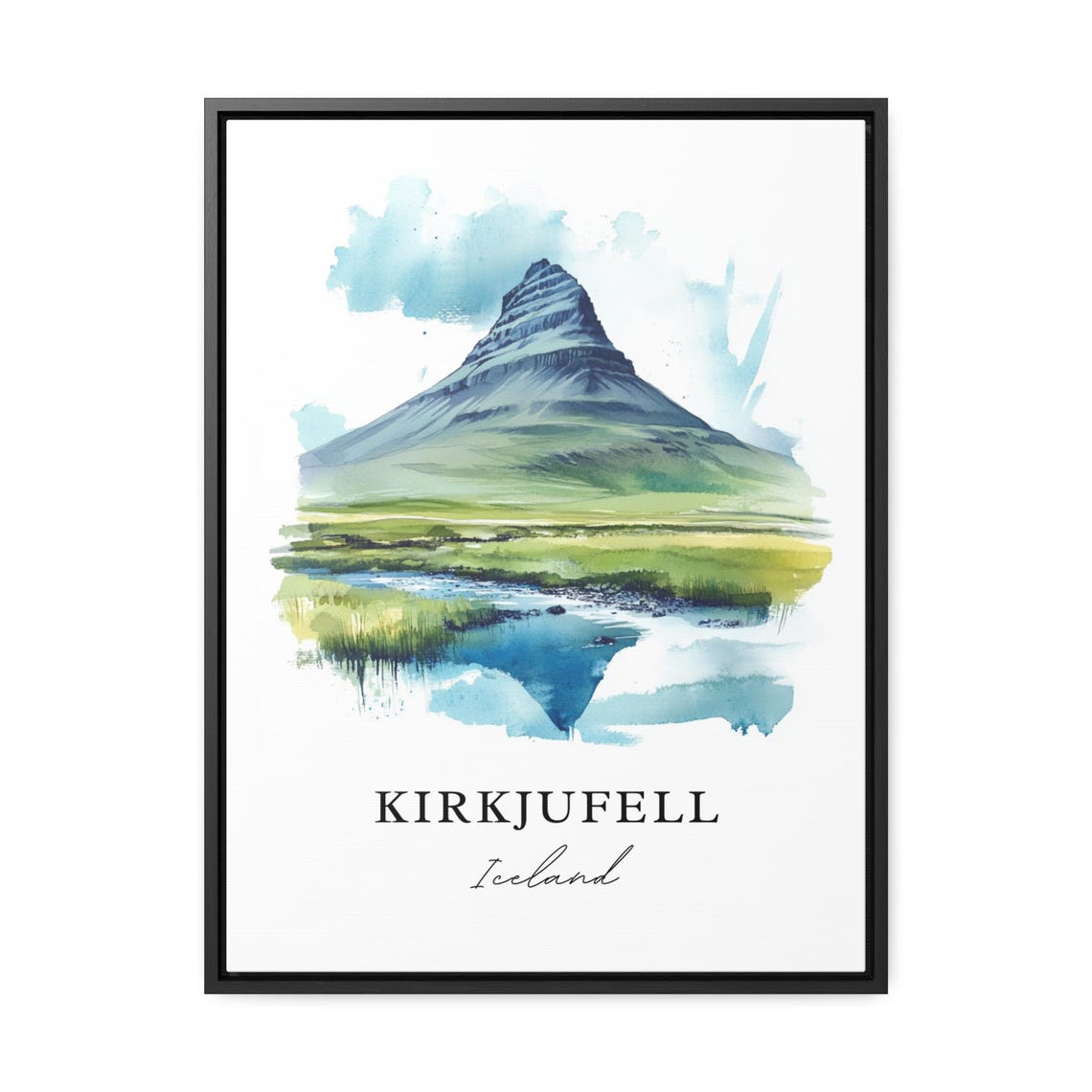 Kirkjufell Watercolor Travel Poster, Iceland - Image 3
