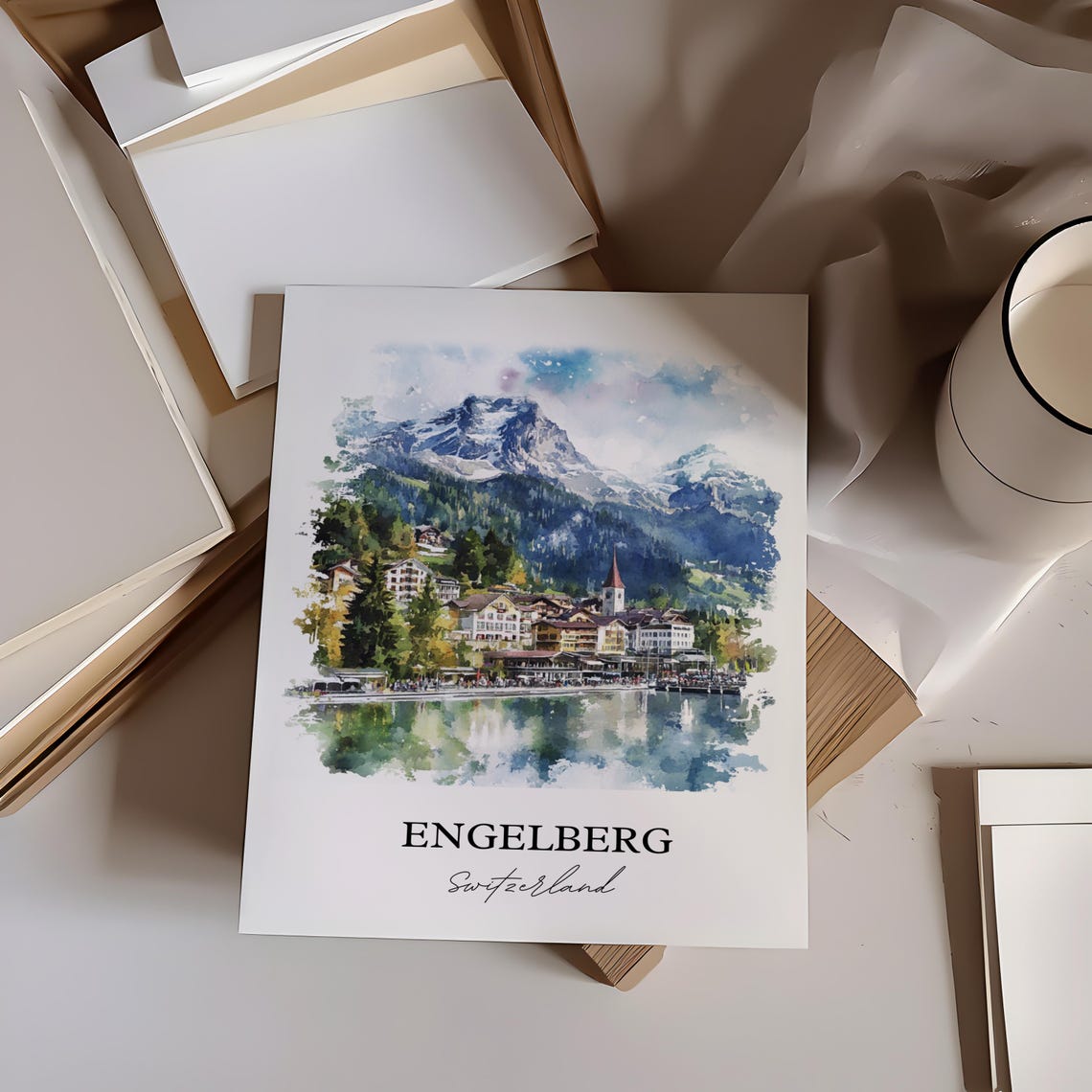 Engelberg Travel Poster, Switzerland Wall Art - Image 2