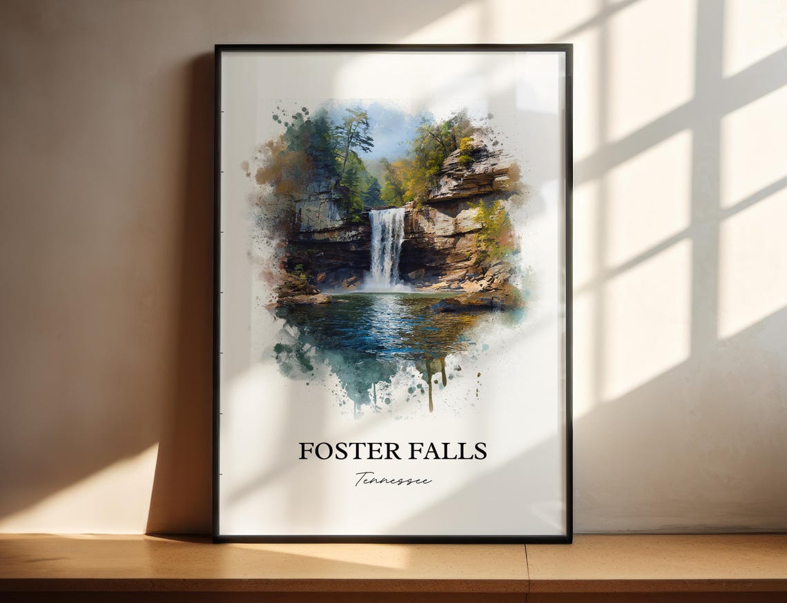 Foster Falls Tennessee Sequatchie Valley Cliff Waterfall Poster