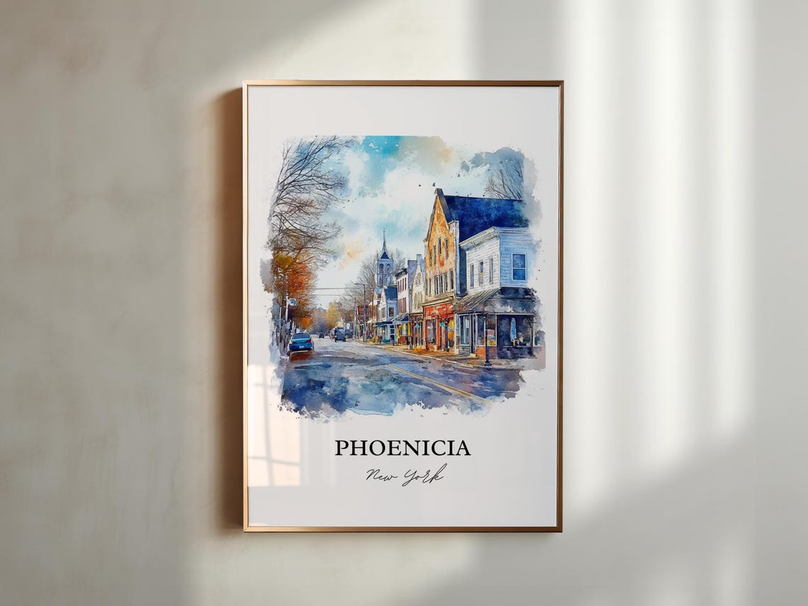 Phoenicia New York Main Street Historic Town Watercolor Poster - Image 5