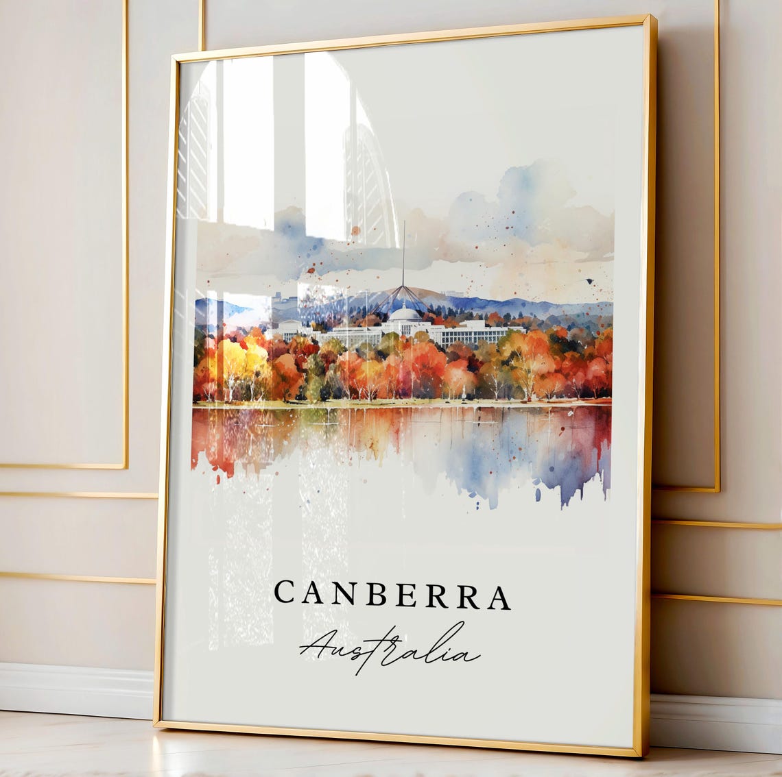 Canberra Australia Wall Art Poster Wedding Gift Birthday Present Custom Text Personalized - Image 4