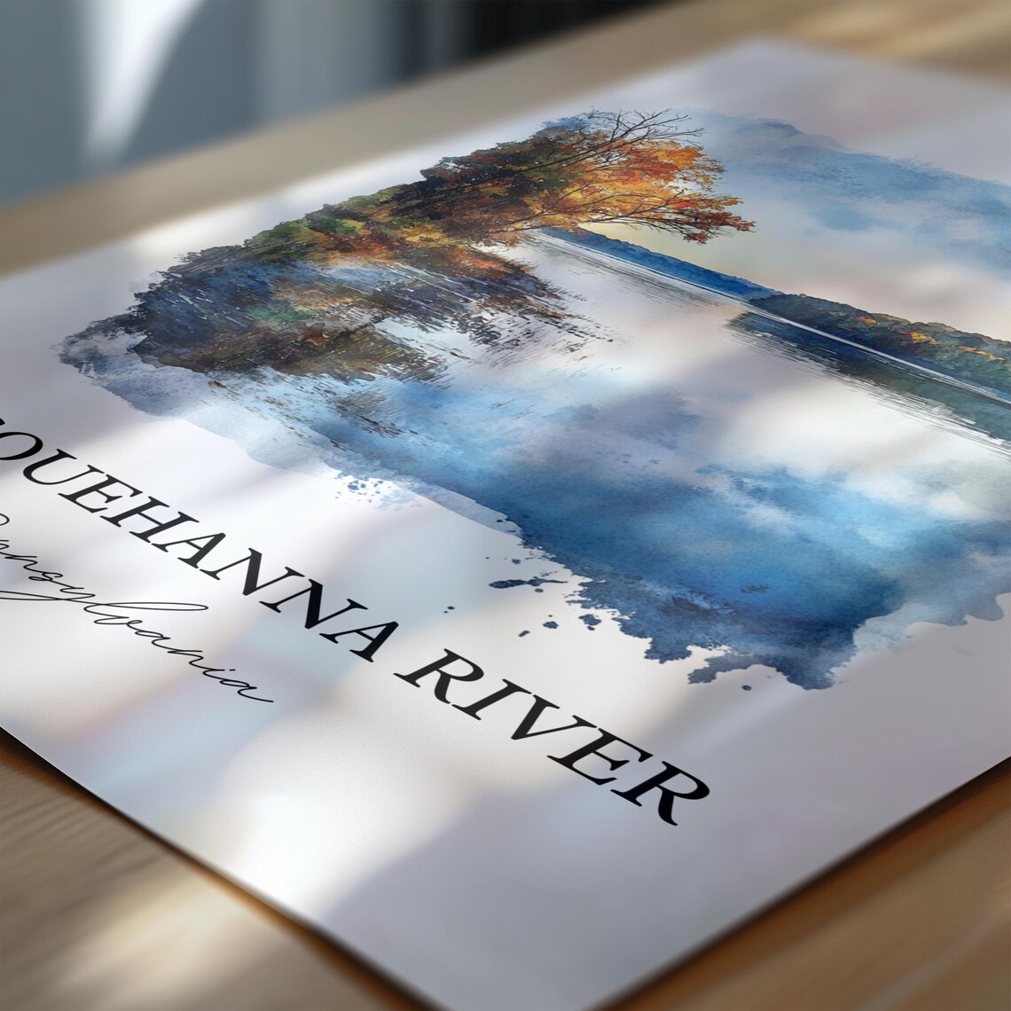 Susquehanna River Pennsylvania Autumn Watercolor River Poster - Image 6