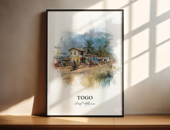 Togo Wall Art Print Africa Watercolor West Gift Travel Poster Housewarming