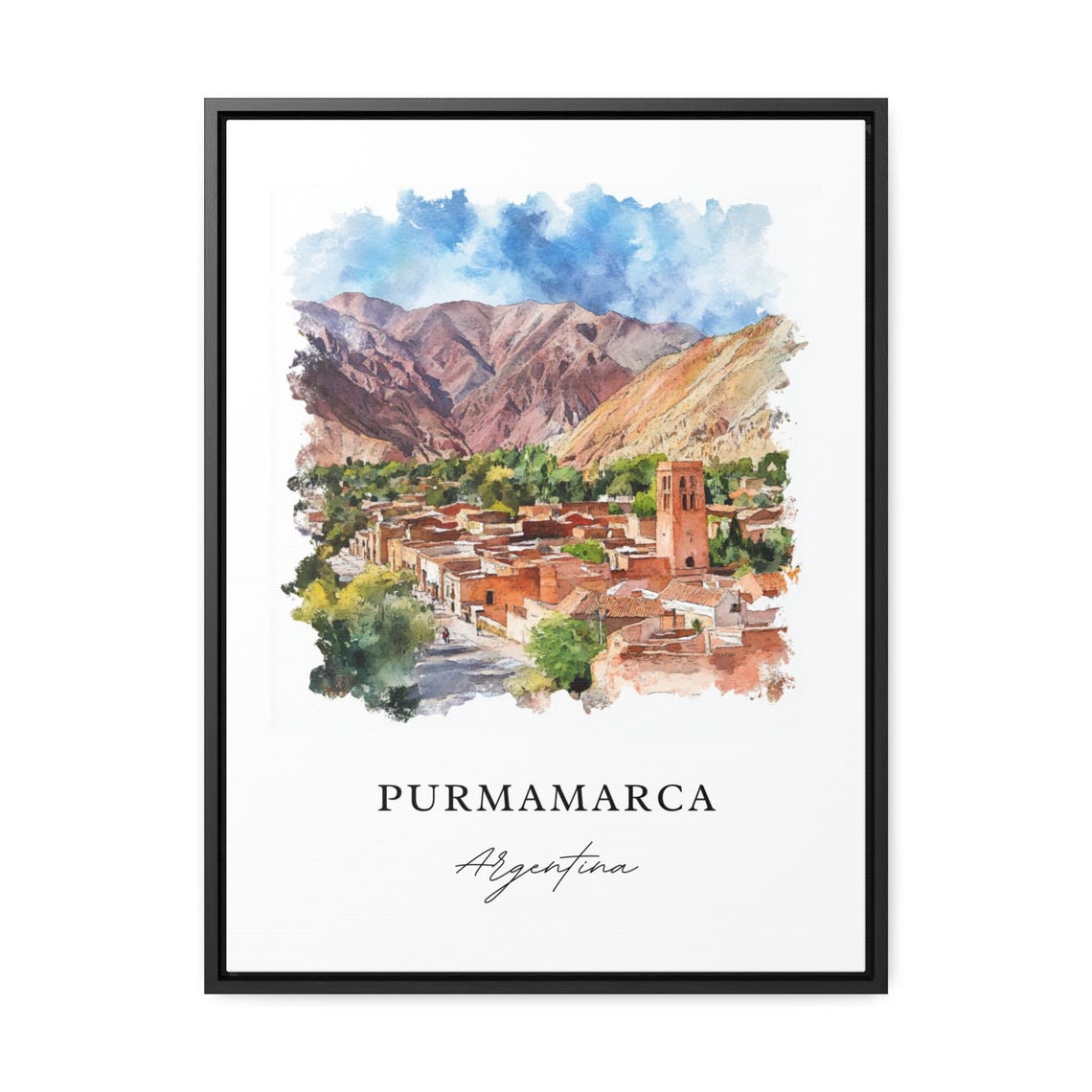Purmamarca Wall Art Print Watercolor Argentina Gift Travel Poster Housewarming - Image 2
