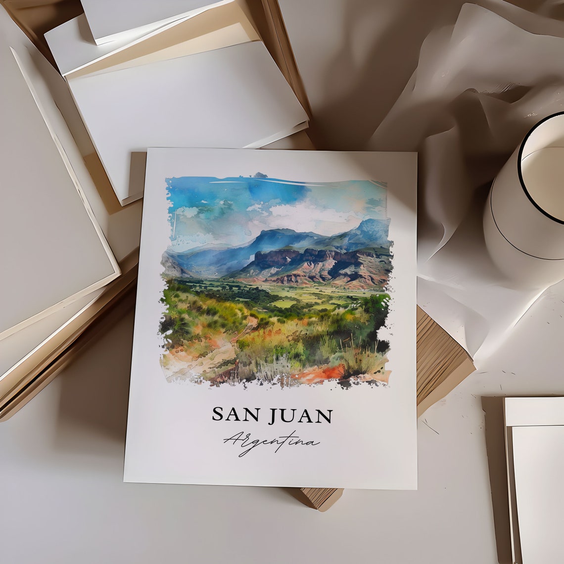 San Juan Argentina Art Print Watercolor Gift Travel Poster Housewarming - Image 5