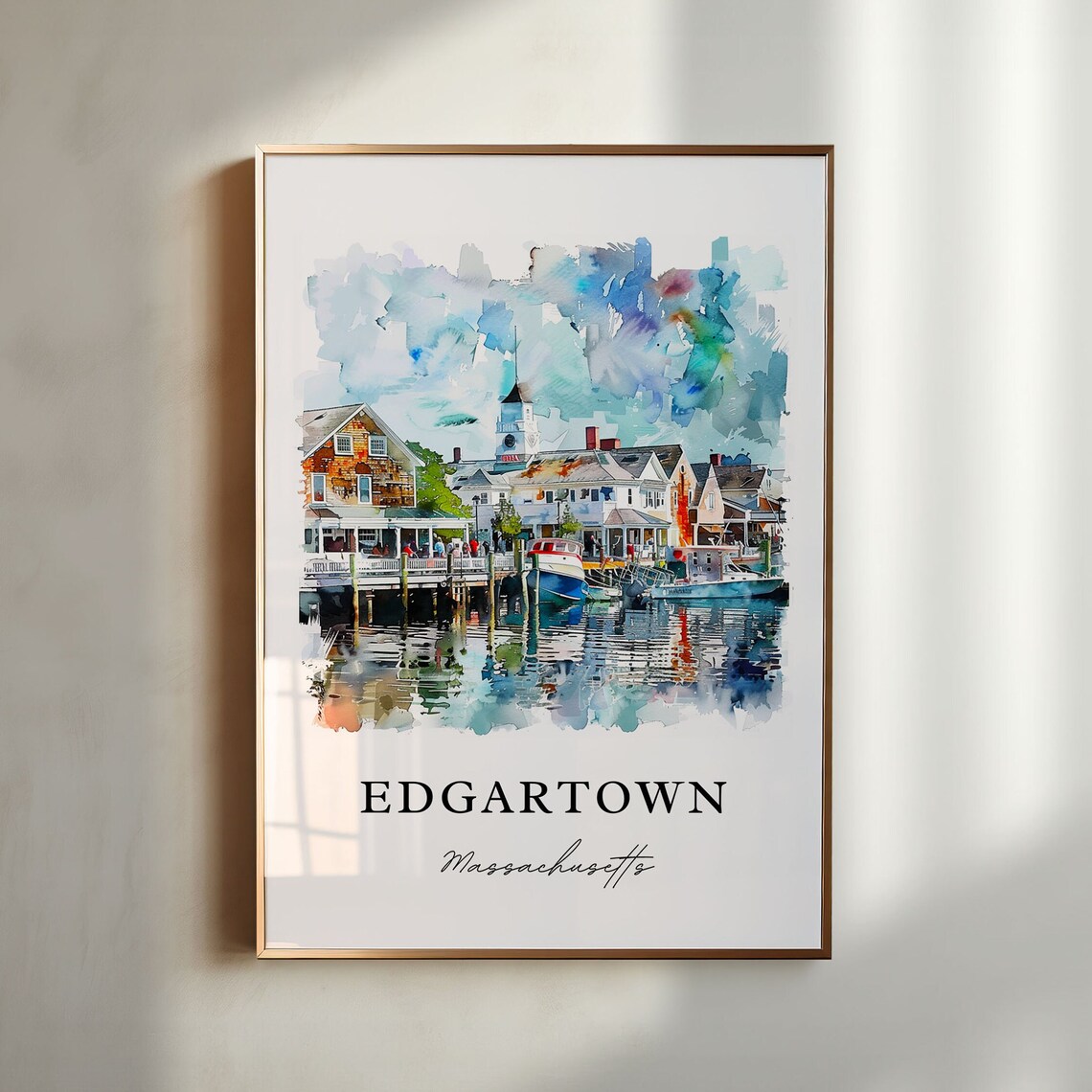 Edgartown MA Travel Poster, Martha's Vineyard Print