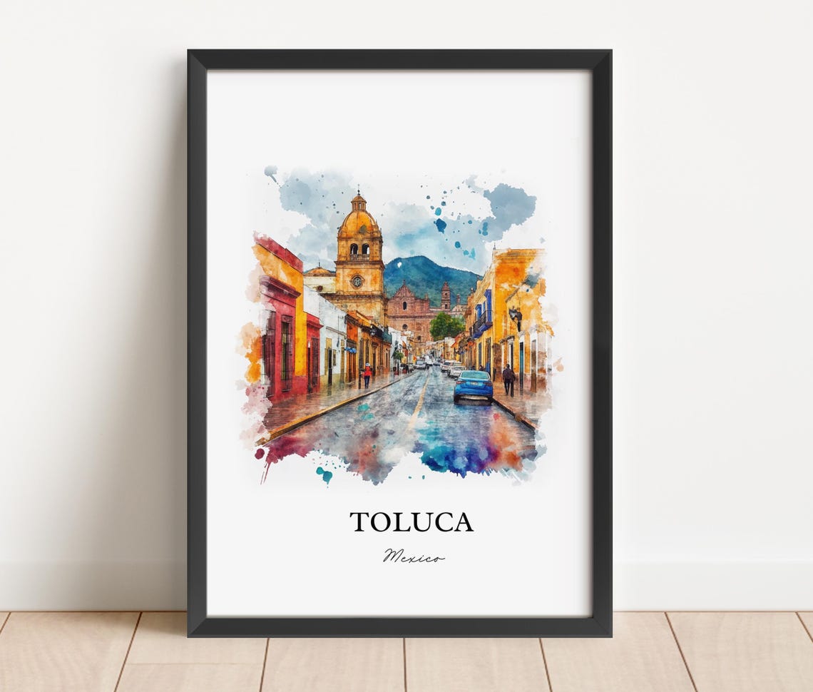 Toluca Mexico Wall Art Print Watercolor Mx Gift Travel Poster Housewarming - Image 2