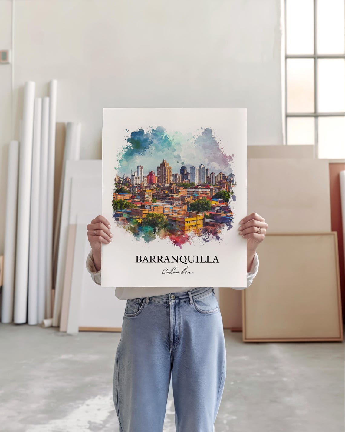 Barranquilla Wall Art Colombia Print Watercolor Gift Travel Poster Housewarming - Image 3
