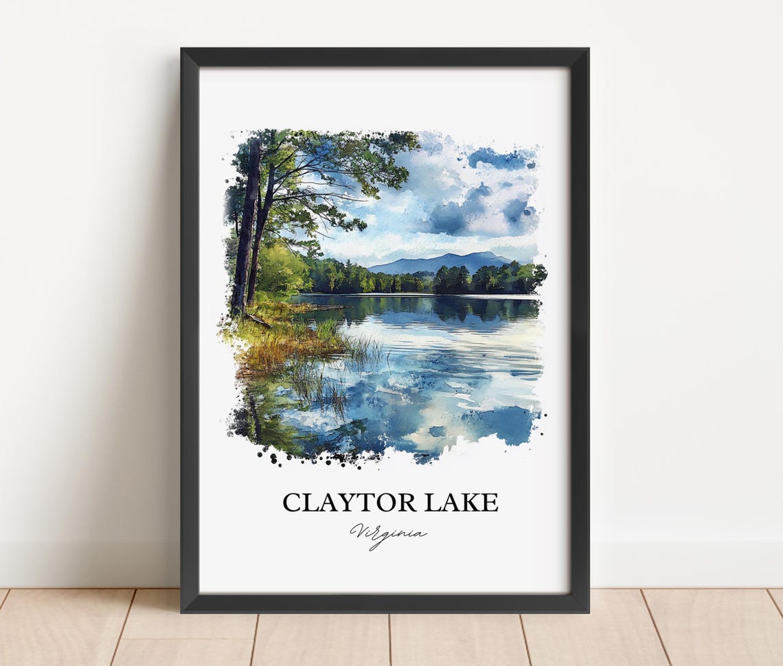 Claytor Lake Virginia Calm Water Pine Trees Mountain View Poster - Image 5