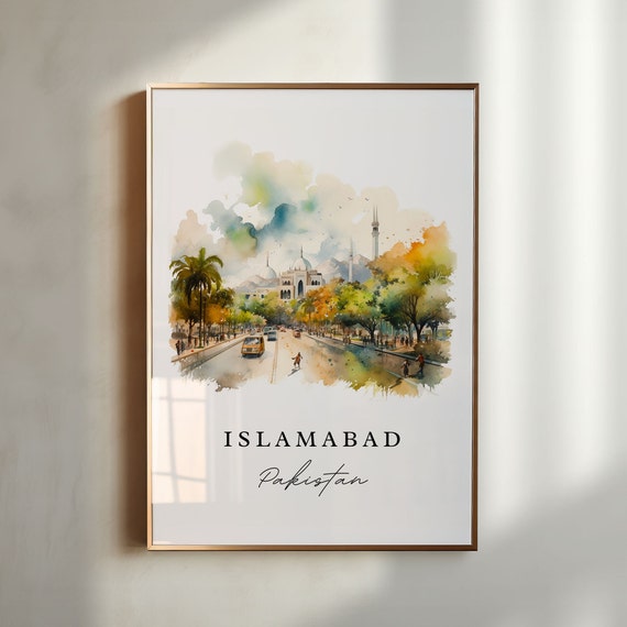 Islamabad Pakistan Wall Art Poster Print Wedding Gift Birthday Present Custom Text Perfect
