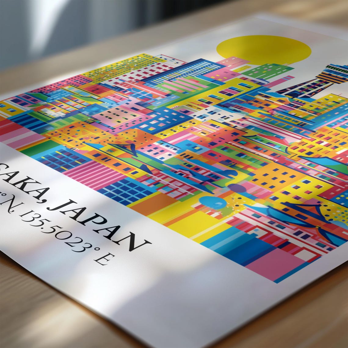 Osaka Japan Pop Art Skyline Tsutenkaku Tower Retro Travel Art Poster - Image 6