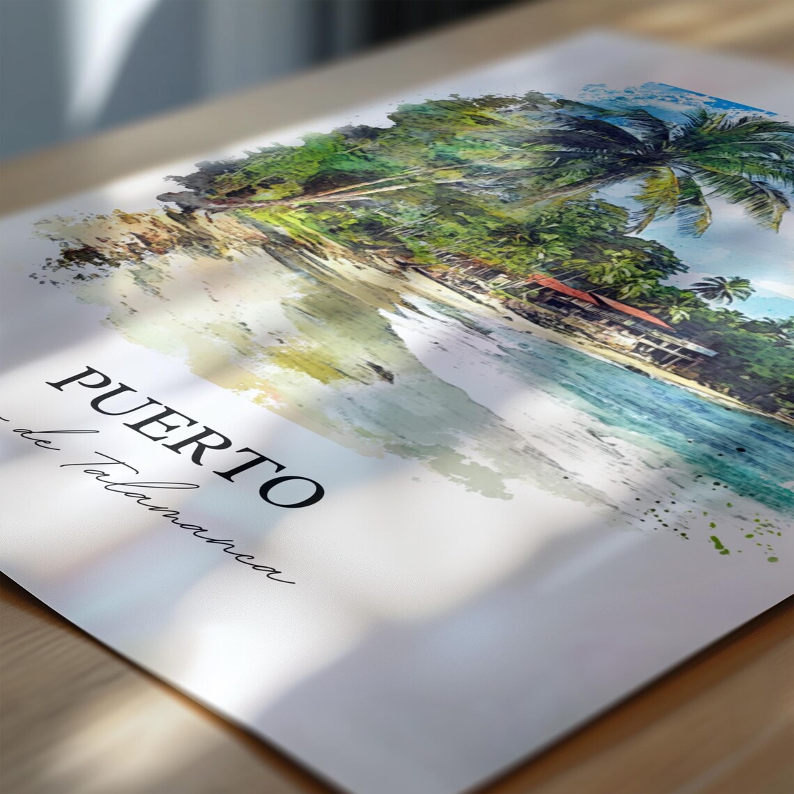 Puerto Viejo de Talamanca Tropical Beach Waves Watercolor Poster - Image 6
