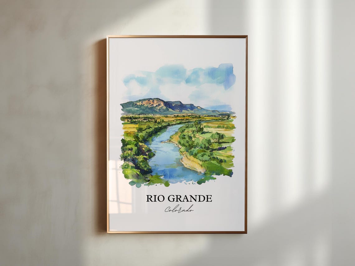 Rio Grande Colorado River Valley Mesa Watercolor Nature Poster - Image 5