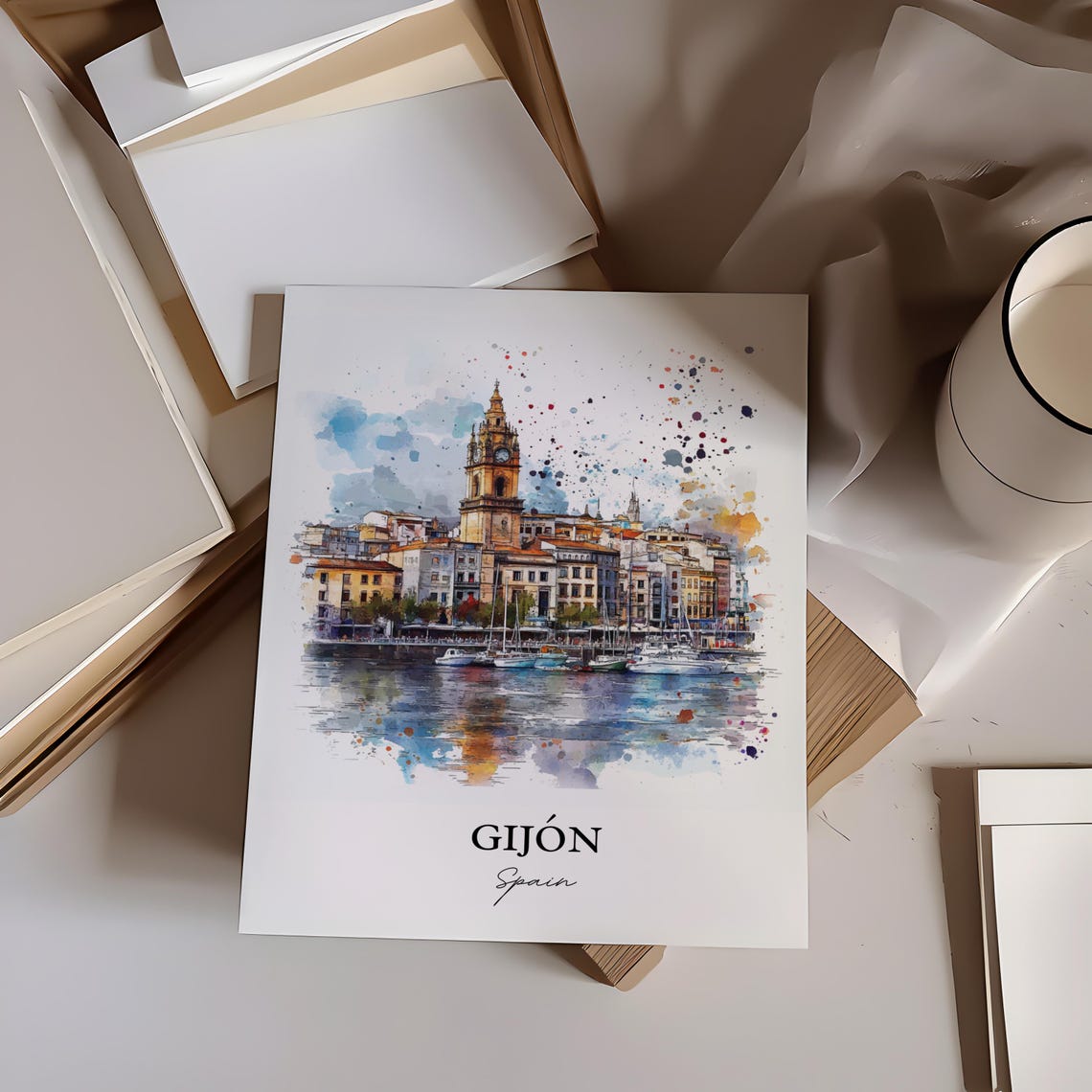 Gijon Travel Poster, Spain Travel Wall Art - Image 3
