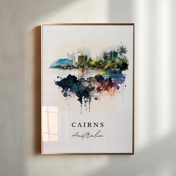 Cairns Australia Travel Poster, Custom Text