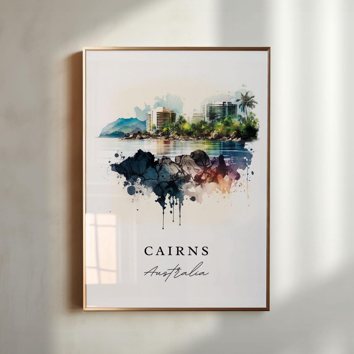 Cairns Australia Travel Poster, Custom Text