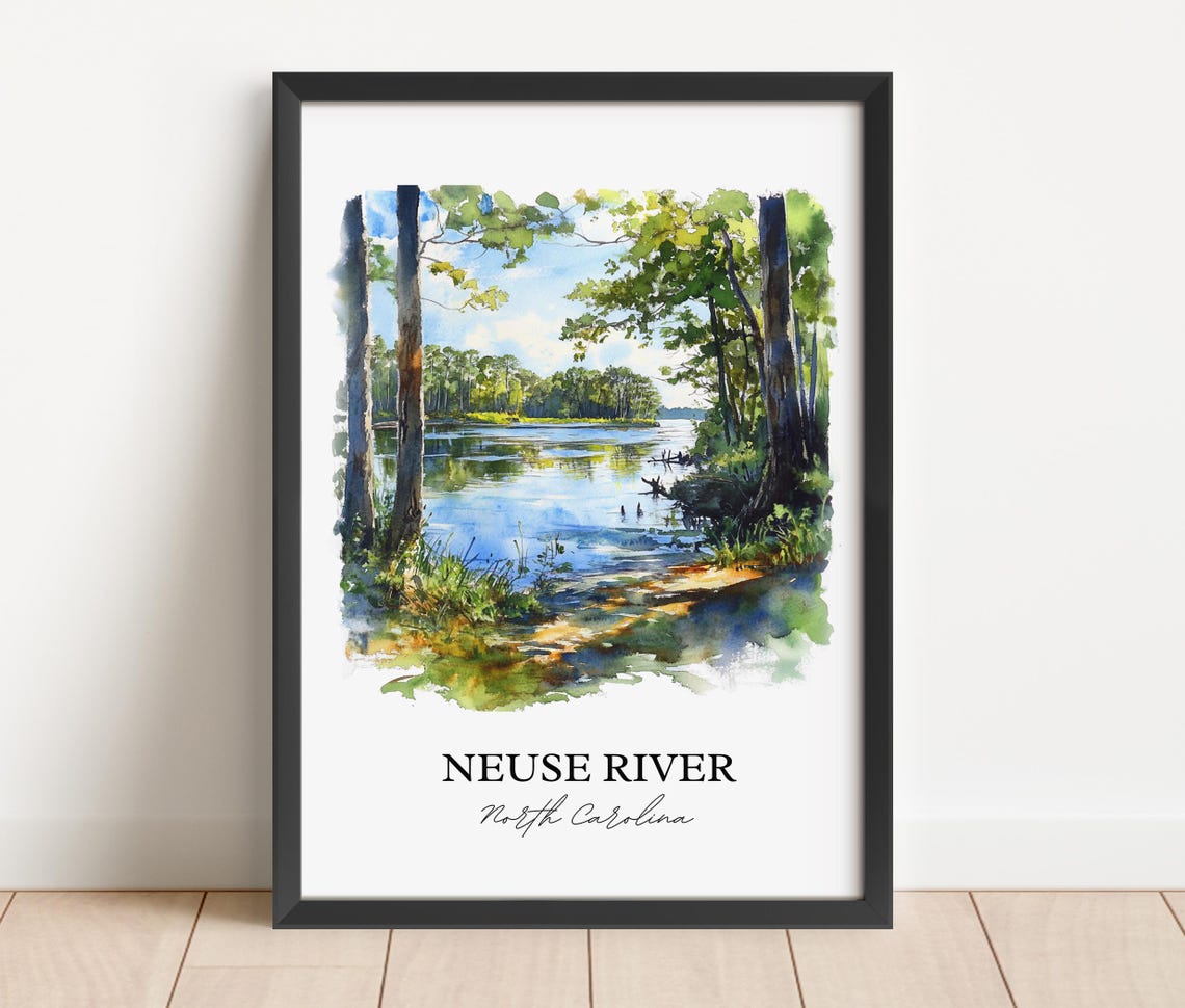 Neuse River North Carolina Cypress River Watercolor Nature Poster - Image 4