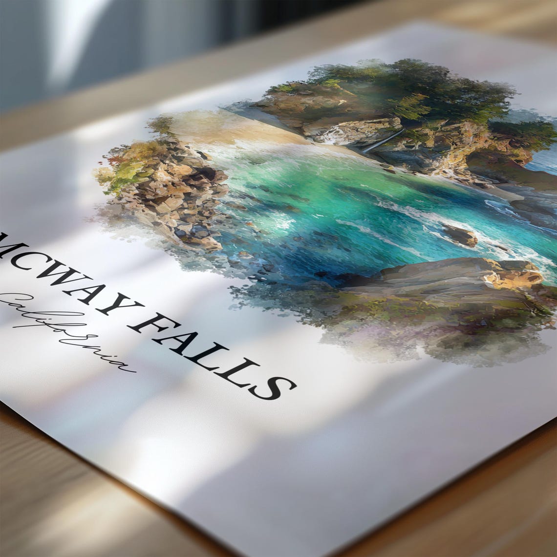 McWay Falls California Stunning Big Sur Coastal Waterfall Art Poster - Image 6