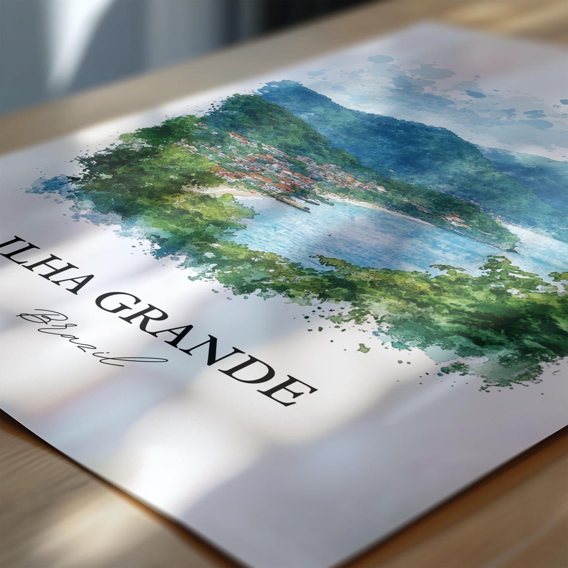 Ilha Grande Brazil Island Bay Watercolor Tropical Coast Scene Poster - Image 6