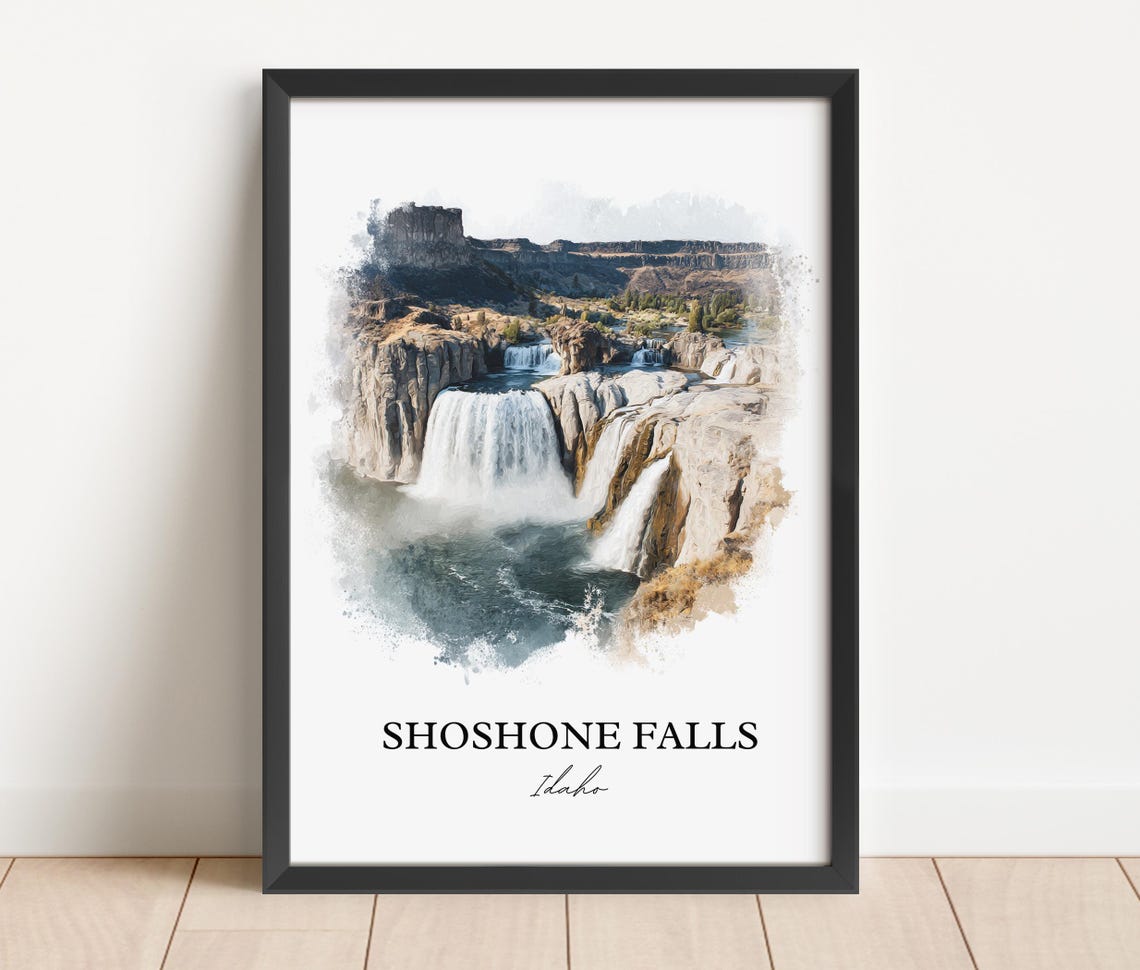 Shoshone Falls Idaho Snake River Canyon Waterfall Watercolor Poster - Image 4