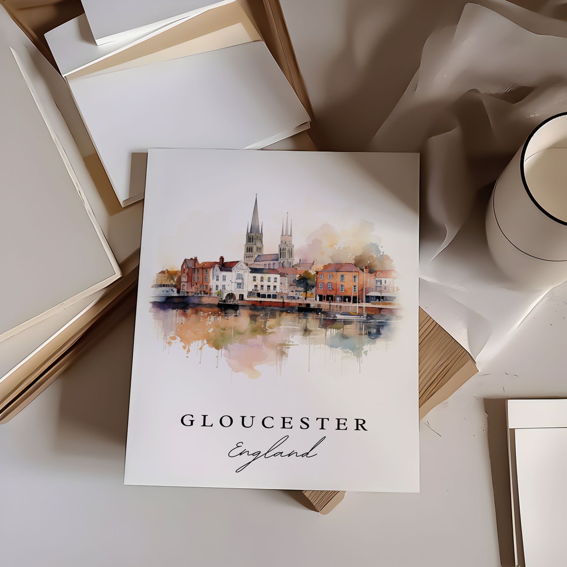 Gloucester England Travel Poster, Custom Text - Image 6