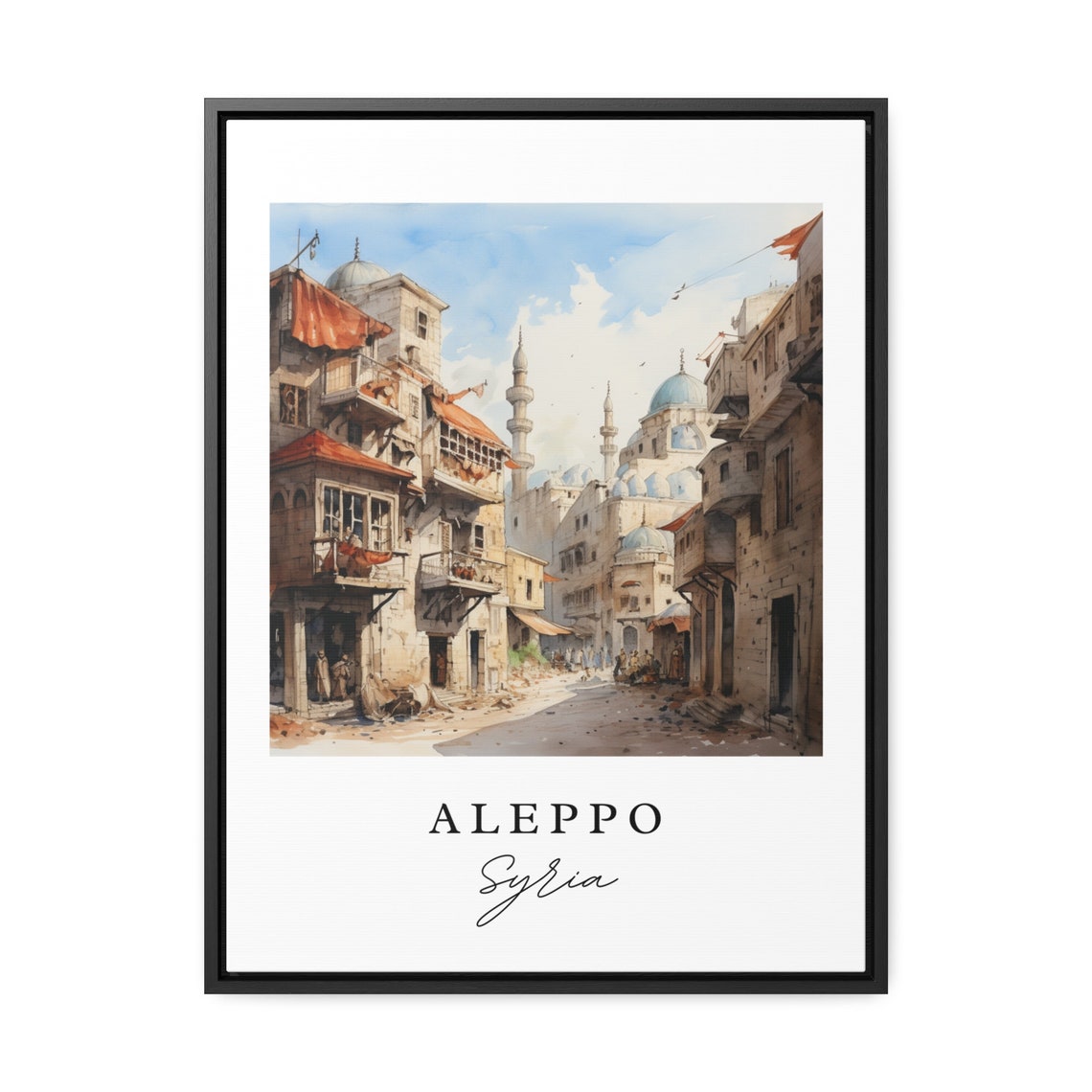Aleppo Syria Wall Art Poster Wedding Gift Birthday Present Custom Text Personalized - Image 2